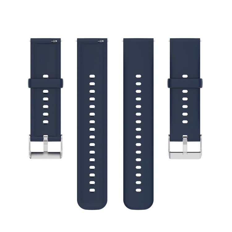 For Huawei Watch 4 / Watch 4 Pro Solid Color Silicone Stainless Steel Silver Buckle Watch Band