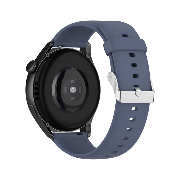 For Huawei Watch 4 / Watch 4 Pro Solid Color Silicone Stainless Steel Silver Buckle Watch Band