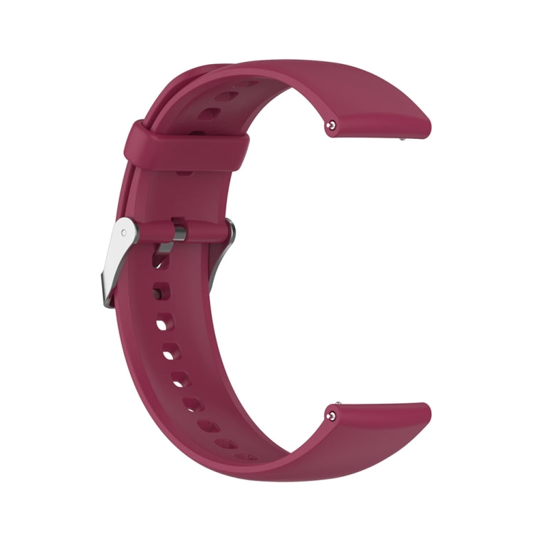For Huawei Watch 4 / Watch 4 Pro Solid Color Silicone Stainless Steel Silver Buckle Watch Band