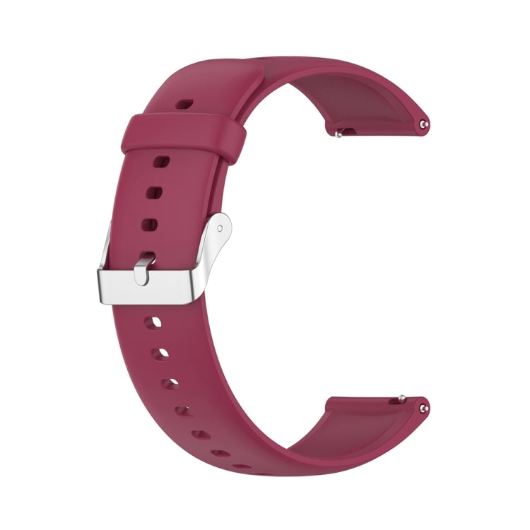 For Huawei Watch 4 / Watch 4 Pro Solid Color Silicone Stainless Steel Silver Buckle Watch Band