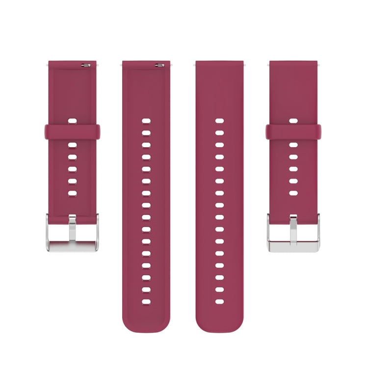 For Huawei Watch 4 / Watch 4 Pro Solid Color Silicone Stainless Steel Silver Buckle Watch Band
