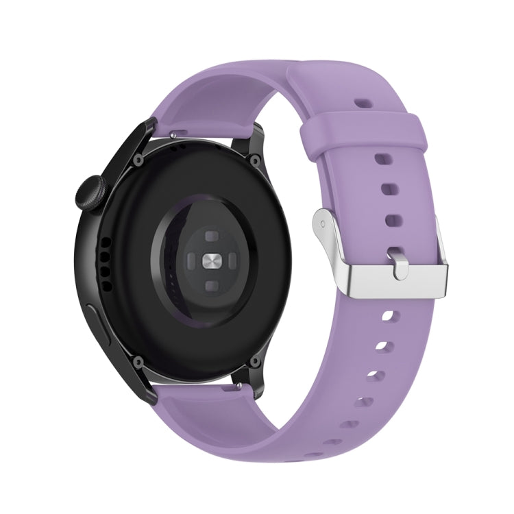 For Huawei Watch 4 / Watch 4 Pro Solid Color Silicone Stainless Steel Silver Buckle Watch Band