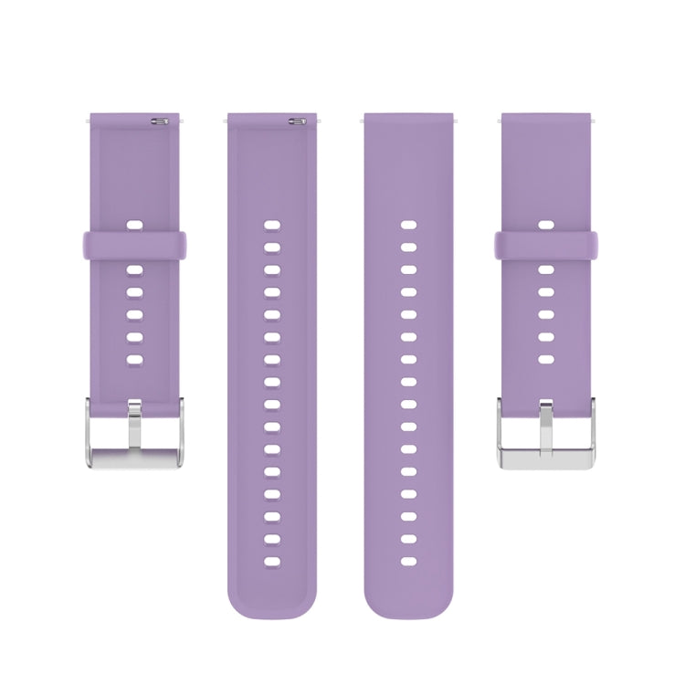 For Huawei Watch 4 / Watch 4 Pro Solid Color Silicone Stainless Steel Silver Buckle Watch Band