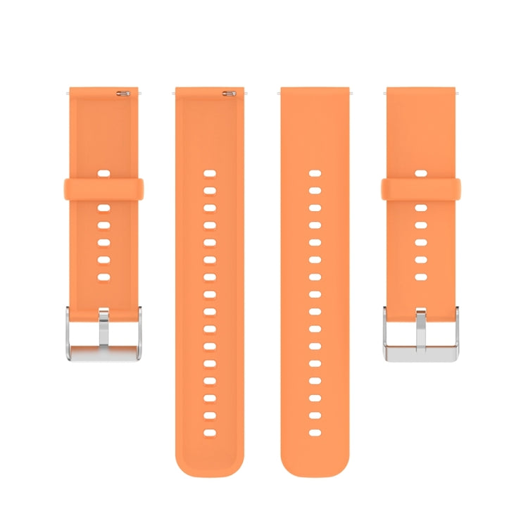 For Huawei Watch 4 / Watch 4 Pro Solid Color Silicone Stainless Steel Silver Buckle Watch Band