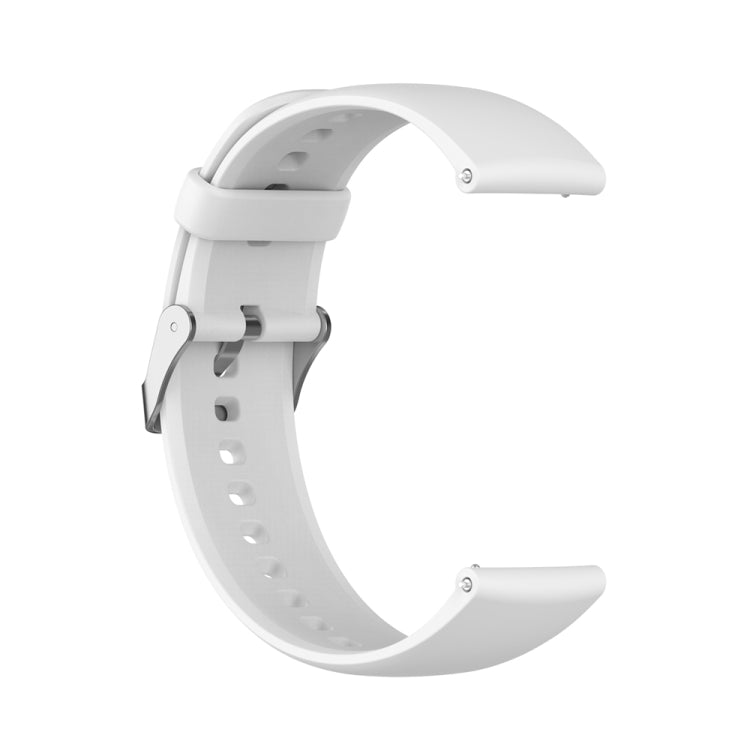 For Huawei Watch 4 / Watch 4 Pro Solid Color Silicone Stainless Steel Silver Buckle Watch Band