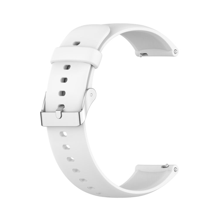 For Huawei Watch 4 / Watch 4 Pro Solid Color Silicone Stainless Steel Silver Buckle Watch Band