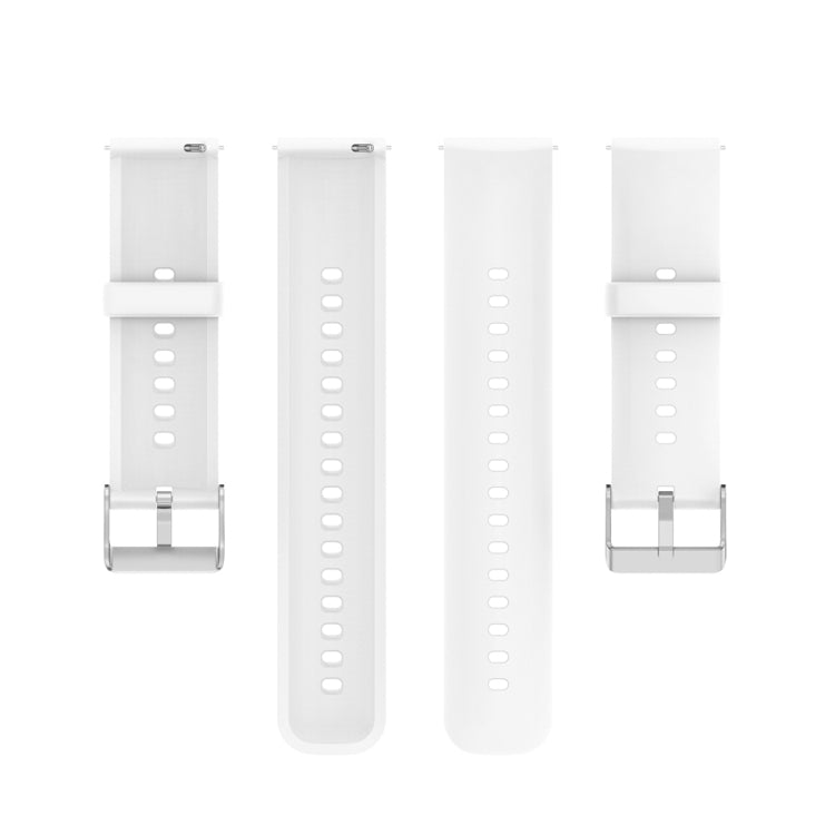For Huawei Watch 4 / Watch 4 Pro Solid Color Silicone Stainless Steel Silver Buckle Watch Band