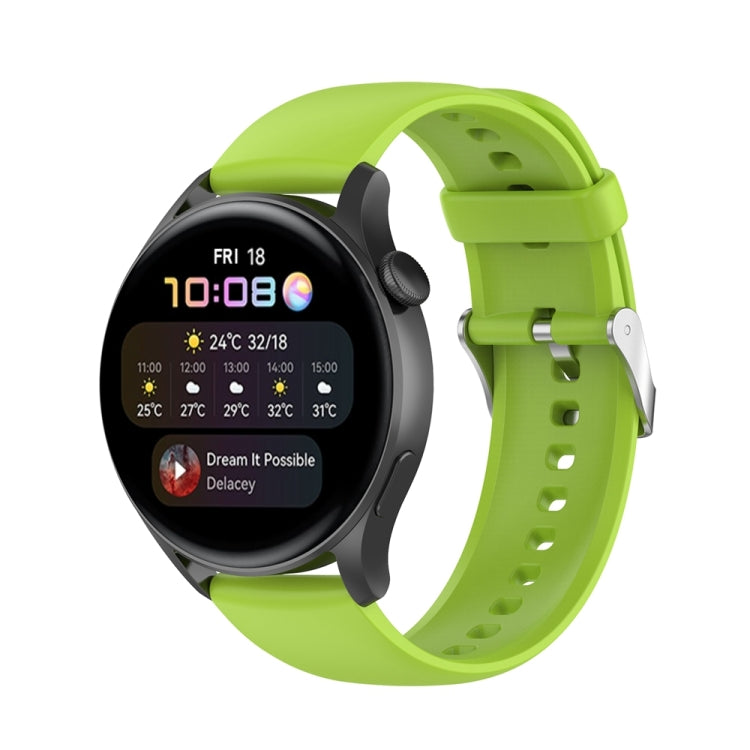 For Huawei Watch 4 / Watch 4 Pro Solid Color Silicone Stainless Steel Silver Buckle Watch Band