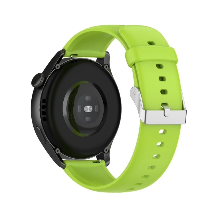 For Huawei Watch 4 / Watch 4 Pro Solid Color Silicone Stainless Steel Silver Buckle Watch Band