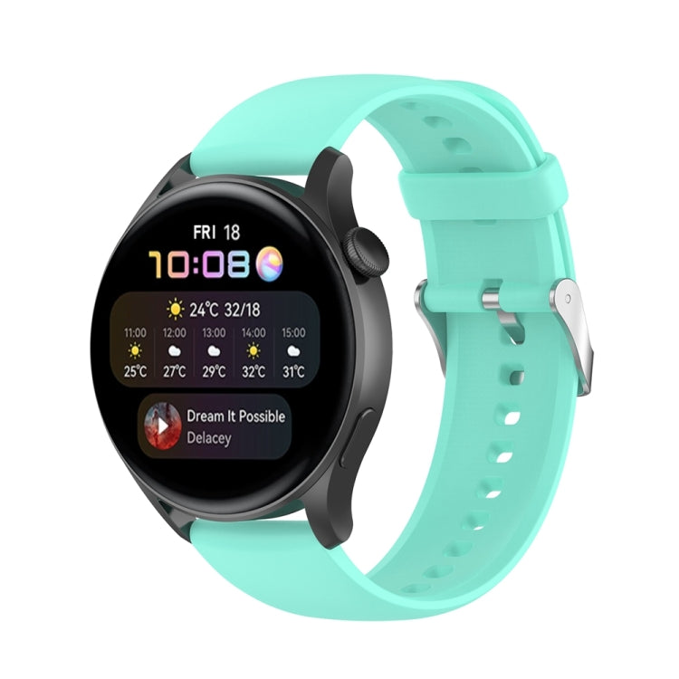 For Huawei Watch 4 / Watch 4 Pro Solid Color Silicone Stainless Steel Silver Buckle Watch Band
