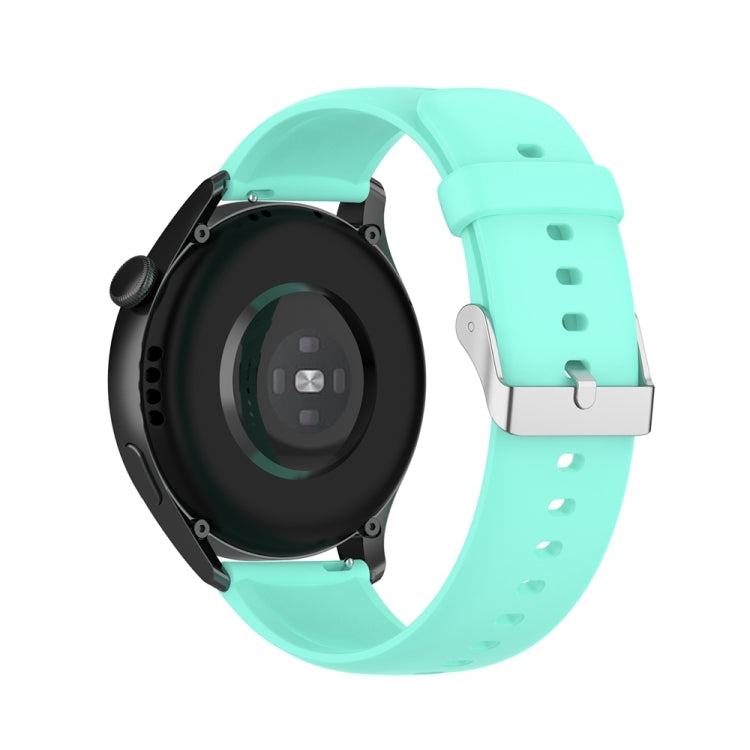 For Huawei Watch 4 / Watch 4 Pro Solid Color Silicone Stainless Steel Silver Buckle Watch Band