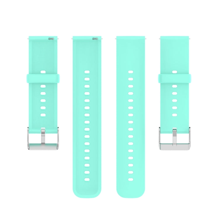 For Huawei Watch 4 / Watch 4 Pro Solid Color Silicone Stainless Steel Silver Buckle Watch Band