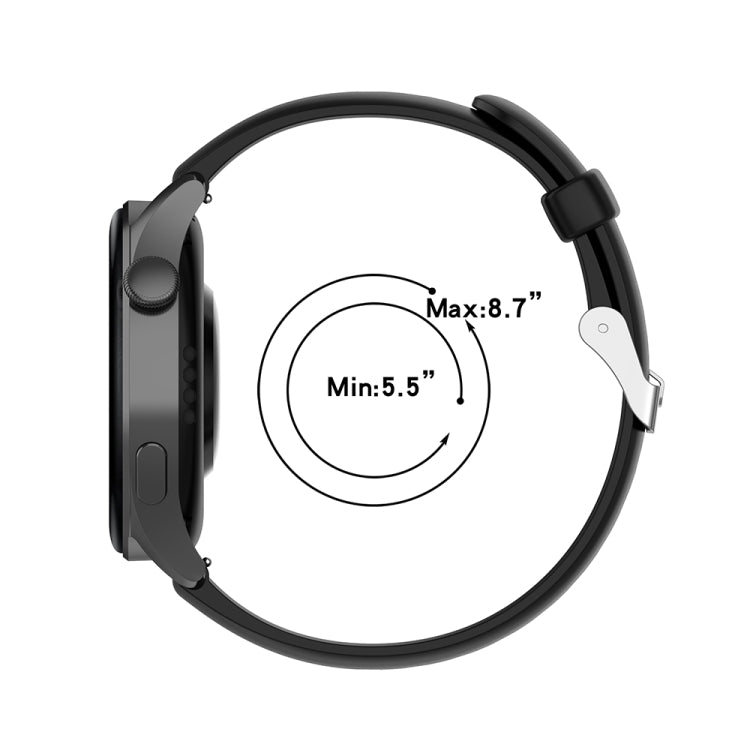 For Huawei Watch 4 / Watch 4 Pro Solid Color Silicone Stainless Steel Silver Buckle Watch Band
