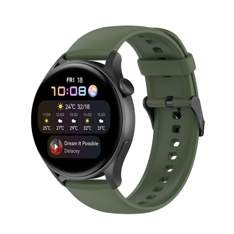 For Huawei Watch 4 / Watch 4 Pro Solid Color Silicone Stainless Steel Black Buckle Watch Band