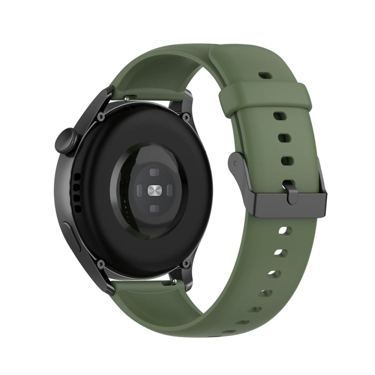 For Huawei Watch 4 / Watch 4 Pro Solid Color Silicone Stainless Steel Black Buckle Watch Band