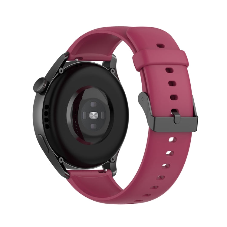 For Huawei Watch 4 / Watch 4 Pro Solid Color Silicone Stainless Steel Black Buckle Watch Band