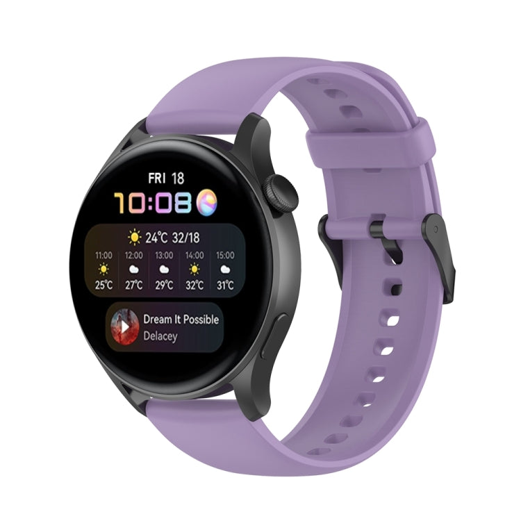 For Huawei Watch 4 / Watch 4 Pro Solid Color Silicone Stainless Steel Black Buckle Watch Band