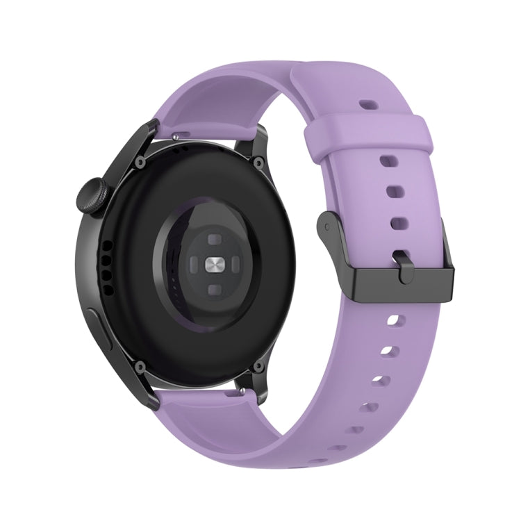 For Huawei Watch 4 / Watch 4 Pro Solid Color Silicone Stainless Steel Black Buckle Watch Band