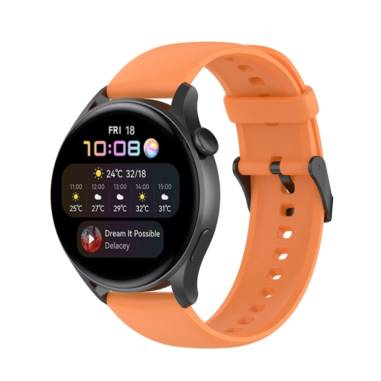 For Huawei Watch 4 / Watch 4 Pro Solid Color Silicone Stainless Steel Black Buckle Watch Band