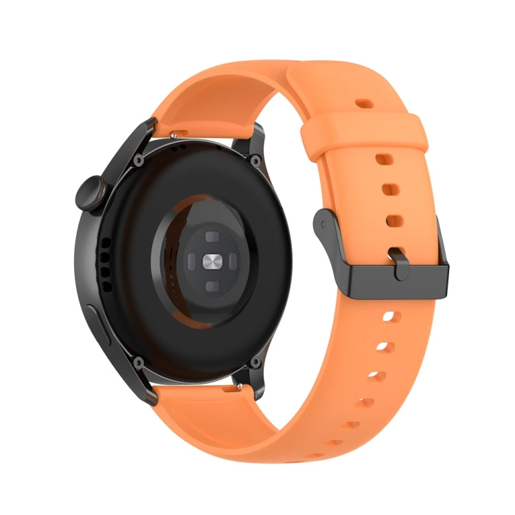 For Huawei Watch 4 / Watch 4 Pro Solid Color Silicone Stainless Steel Black Buckle Watch Band