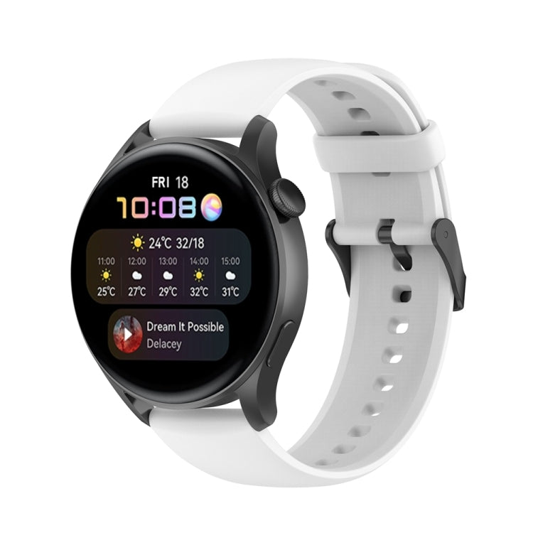 For Huawei Watch 4 / Watch 4 Pro Solid Color Silicone Stainless Steel Black Buckle Watch Band