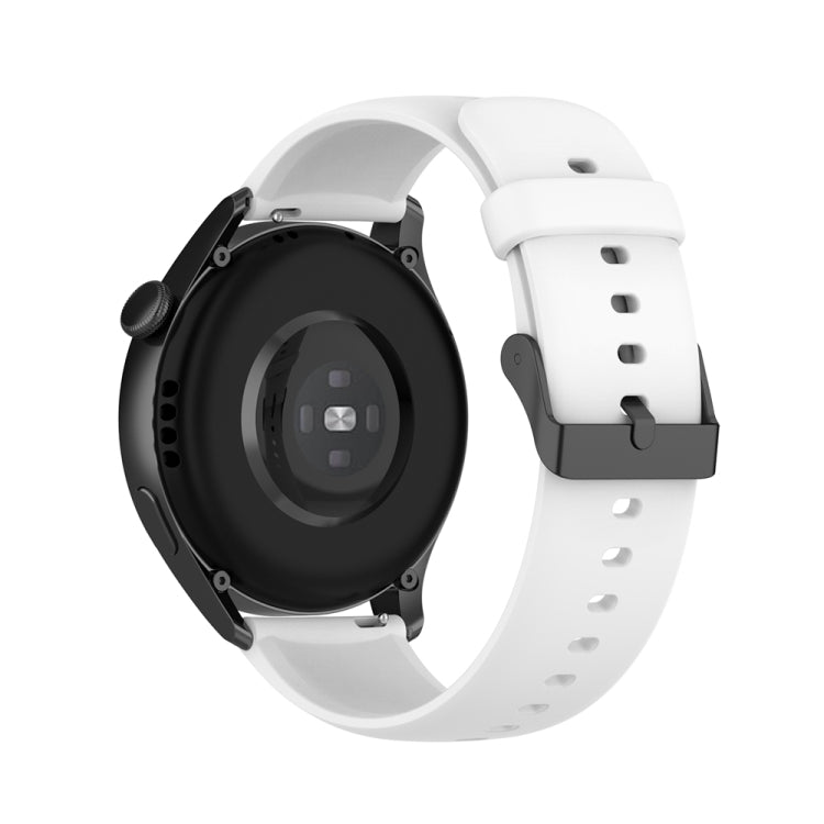 For Huawei Watch 4 / Watch 4 Pro Solid Color Silicone Stainless Steel Black Buckle Watch Band