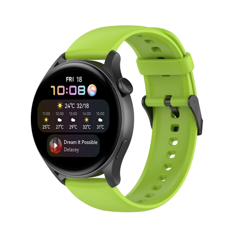 For Huawei Watch 4 / Watch 4 Pro Solid Color Silicone Stainless Steel Black Buckle Watch Band