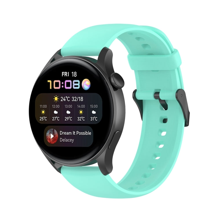 For Huawei Watch 4 / Watch 4 Pro Solid Color Silicone Stainless Steel Black Buckle Watch Band