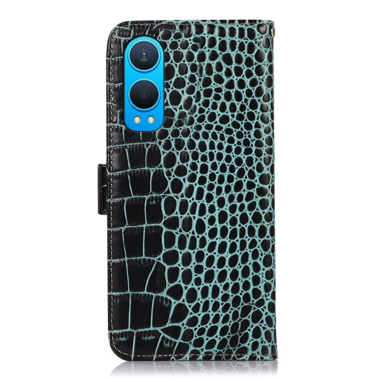 For OnePlus Nord CE4 Lite Crocodile Top Layer Cowhide Leather Phone Case
