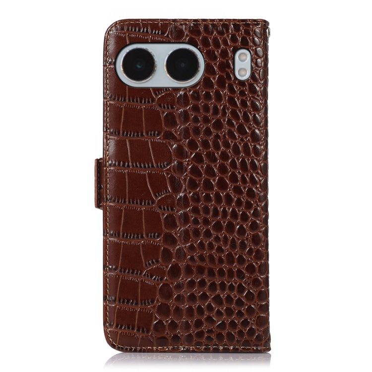 For OnePlus Nord 4 Crocodile Top Layer Cowhide Leather Phone Case