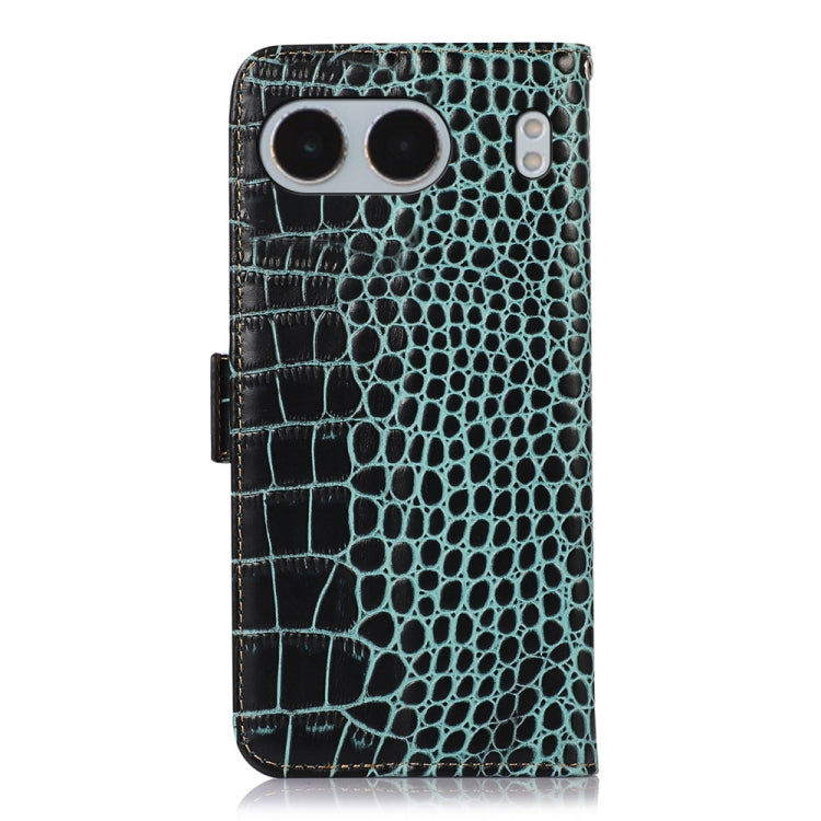 For OnePlus Nord 4 Crocodile Top Layer Cowhide Leather Phone Case