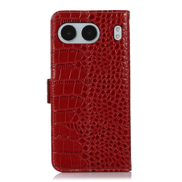 For OnePlus Nord 4 Crocodile Top Layer Cowhide Leather Phone Case