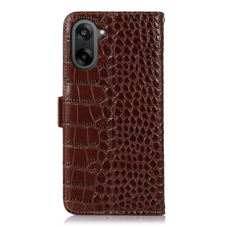 For OnePlus Nord CE5 / Ace 5 Racing Crocodile Top Layer Cowhide Leather Phone Case
