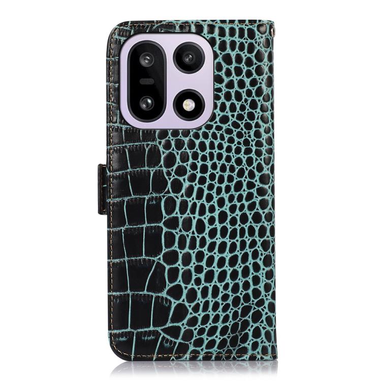 For OnePlus 15 Crocodile Top Layer Cowhide Leather Phone Case