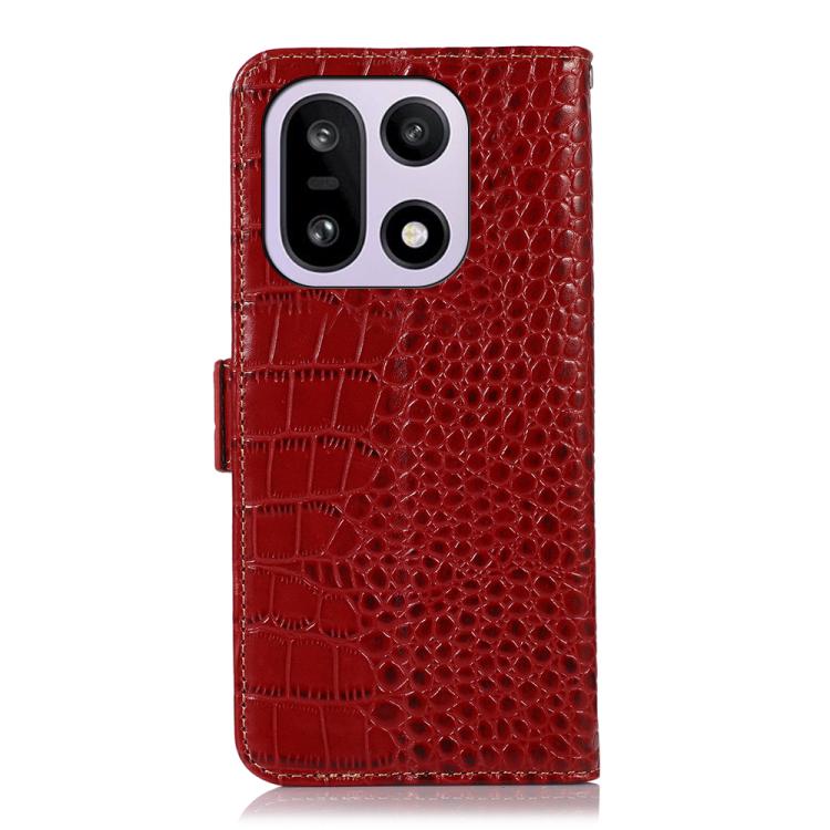 For OnePlus 15 Crocodile Top Layer Cowhide Leather Phone Case