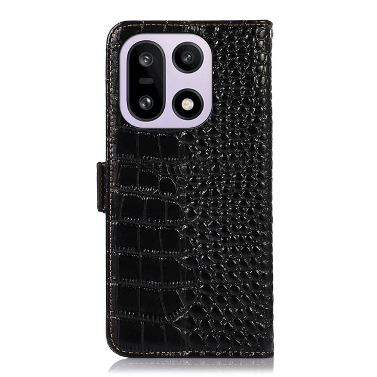 For OnePlus 15 Crocodile Top Layer Cowhide Leather Phone Case