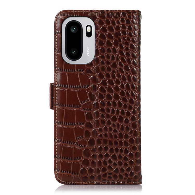 For OnePlus 15R/Ace 6 5G/Ace 6T 5G Crocodile Top Layer Cowhide Leather Phone Case