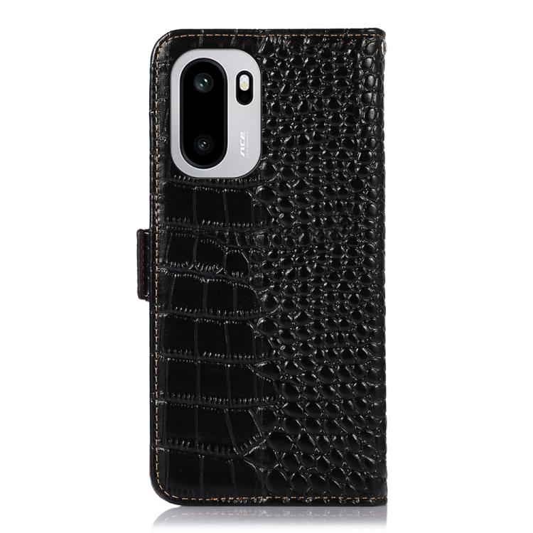 For OnePlus 15R/Ace 6 5G/Ace 6T 5G Crocodile Top Layer Cowhide Leather Phone Case