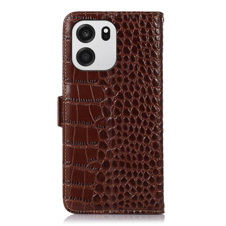 For OnePlus Turbo 6V / Turbo 6 Crocodile Top Layer Cowhide Leather Phone Case