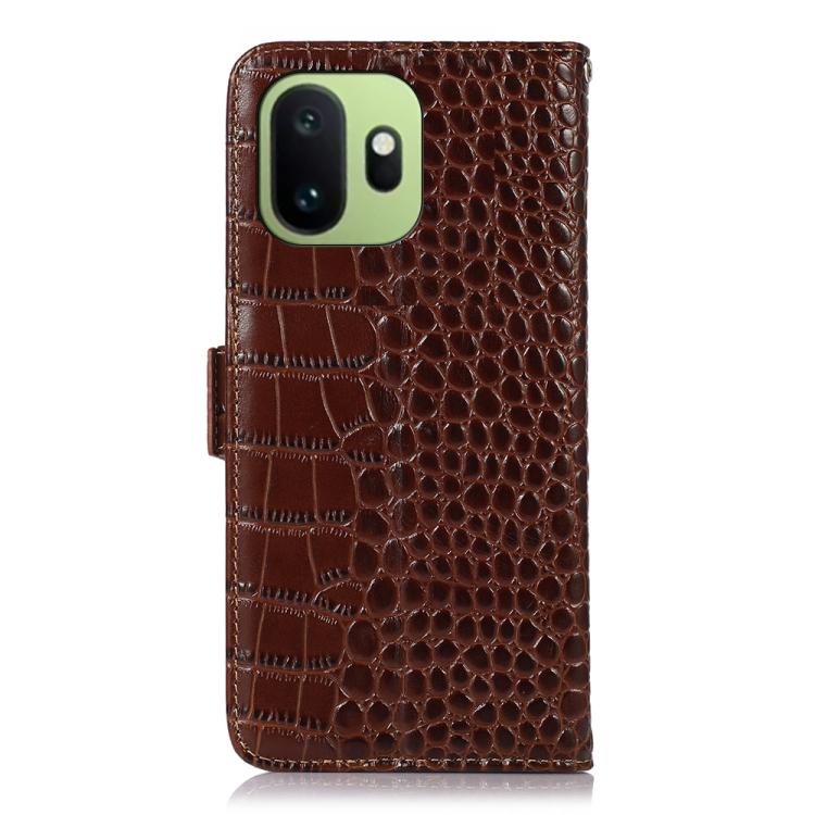 For OnePlus 15T Crocodile Top Layer Cowhide Leather Phone Case