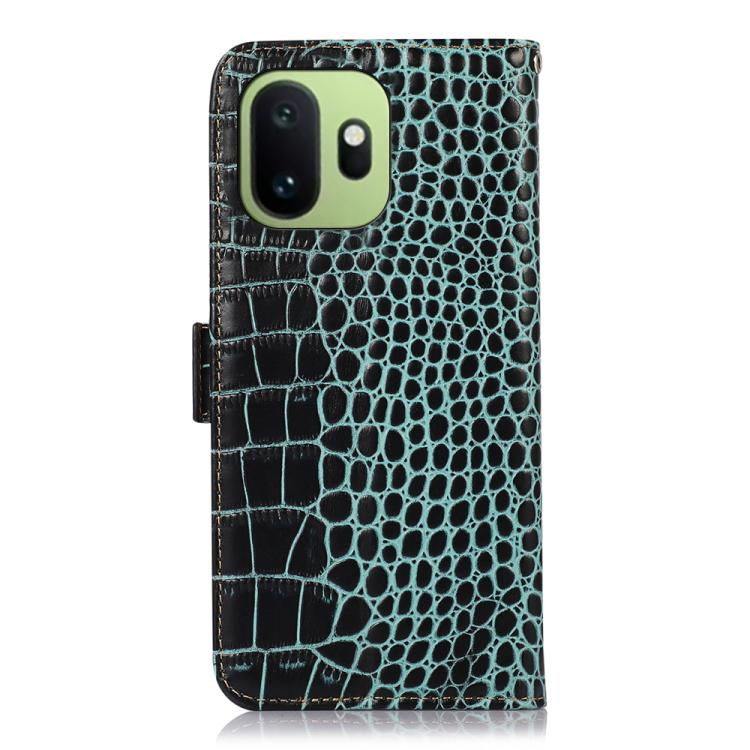 For OnePlus 15T Crocodile Top Layer Cowhide Leather Phone Case