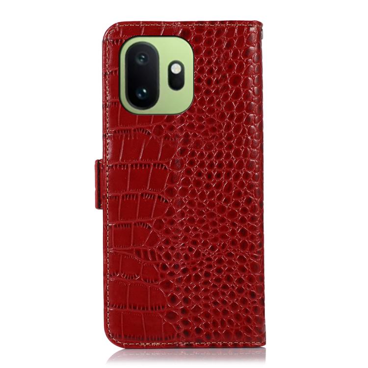 For OnePlus 15T Crocodile Top Layer Cowhide Leather Phone Case