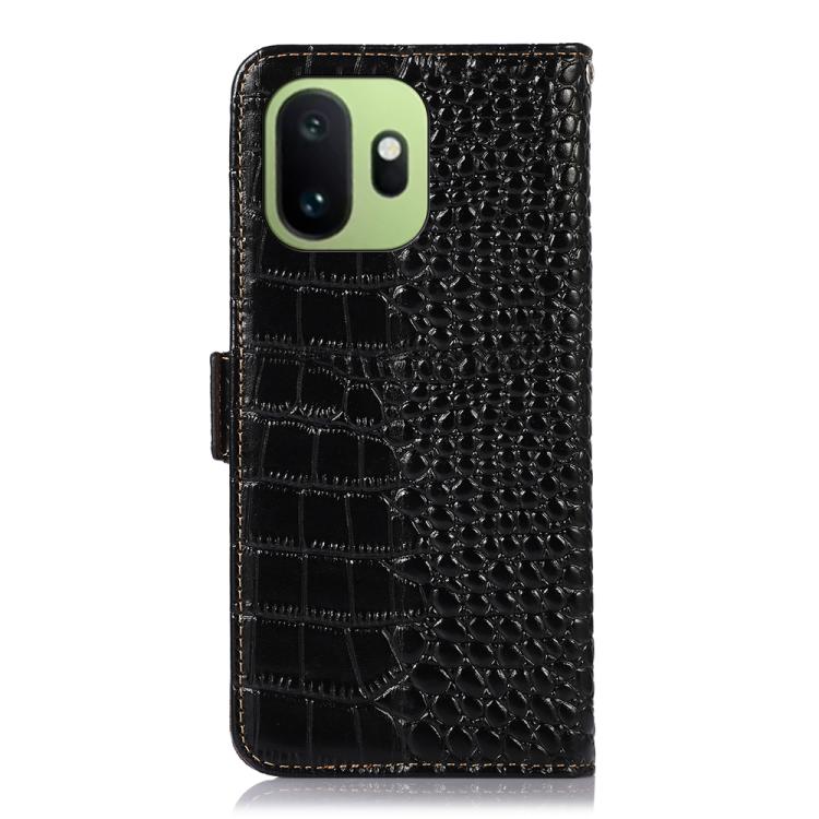 For OnePlus 15T Crocodile Top Layer Cowhide Leather Phone Case