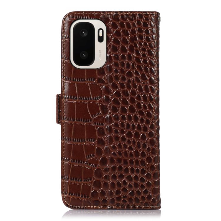 For OnePlus Ace 6 Ultra Crocodile Top Layer Cowhide Leather Phone Case
