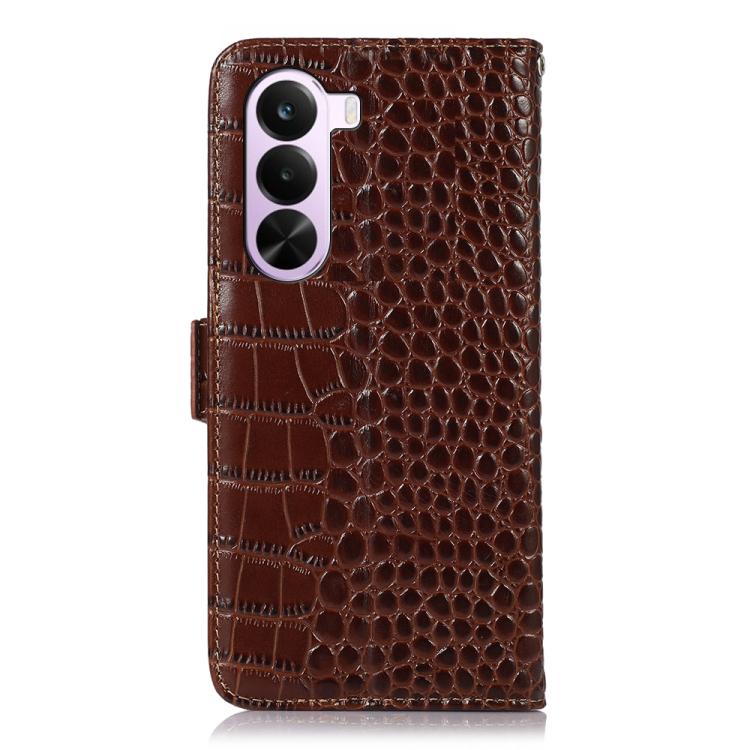 For OnePlus Nord CE6 Lite 5G Global Crocodile Top Layer Cowhide Leather Phone Case