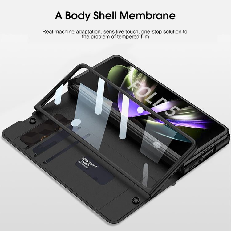 For Samsung Galaxy Z Fold5 GKK Integrated Shockproof Leather Phone Case with Pen Slots