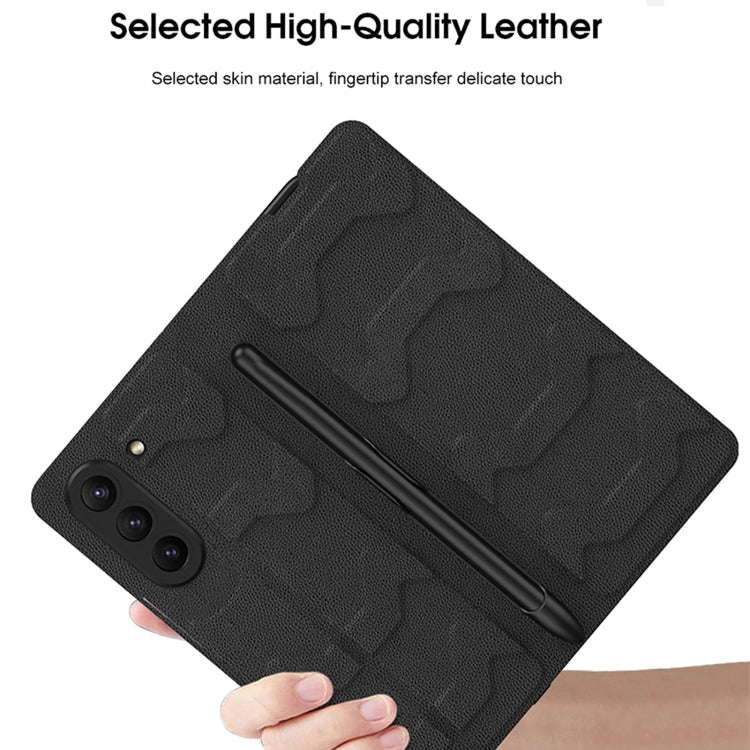 For Samsung Galaxy Z Fold5 GKK Integrated Shockproof Leather Phone Case with Pen Slots