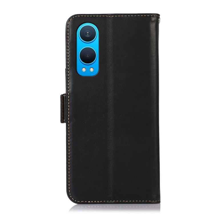 For OnePlus Nord CE4 Lite Magnetic Crazy Horse Texture Genuine Leather RFID Phone Case