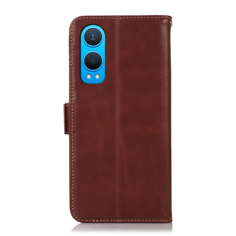 For OnePlus Nord CE4 Lite Magnetic Crazy Horse Texture Genuine Leather RFID Phone Case