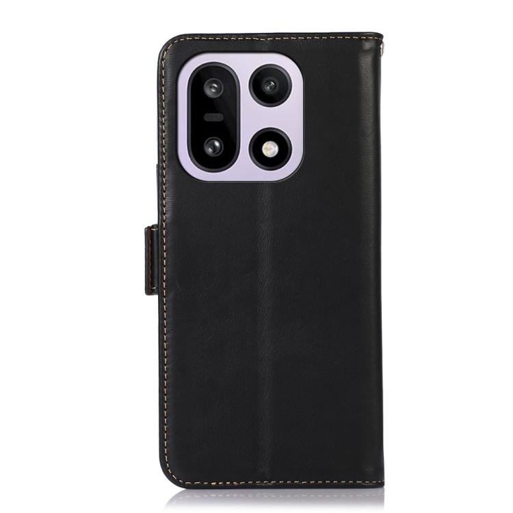 For OnePlus 15 Magnetic Crazy Horse Texture Genuine Leather RFID Phone Case